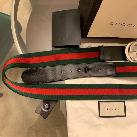 GUCCI web belt with G buckle - Picture 5 of 9
